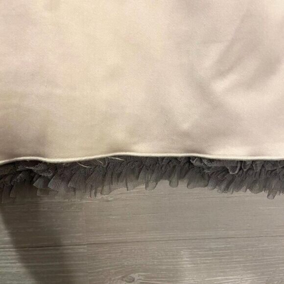 SISLEY Stretch Fitted Tube Skirt Beige Pleated Back Hem Bodycon Pencil‎ Skirt - Picture 6 of 7